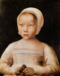 Jeune fille avec un oiseau mort, vers 1500-25 - Flemish School